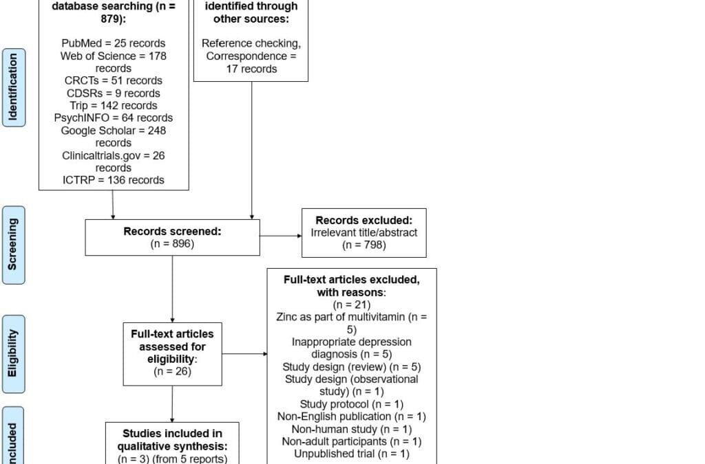 Adjunctive Zinc for Major Depression : A Systematic Review of RCTs