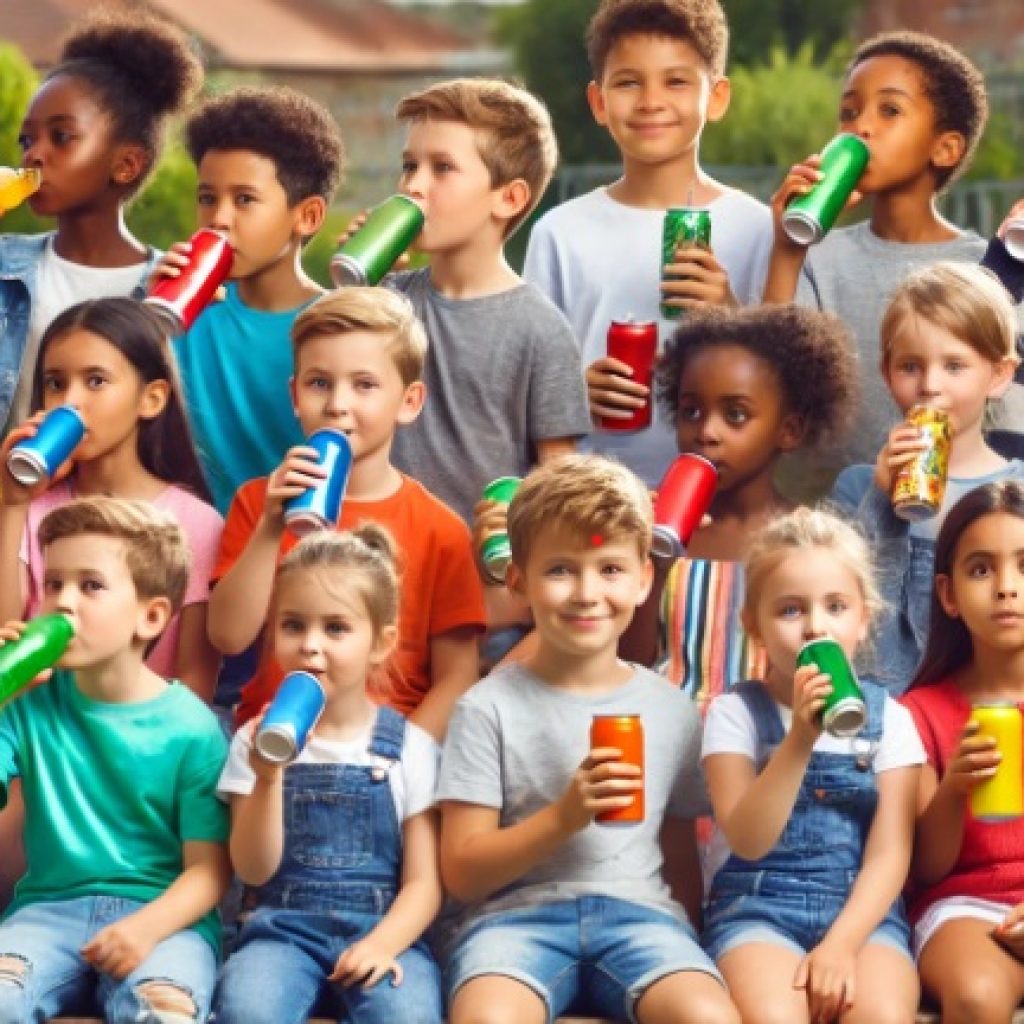 Kids drinking soda