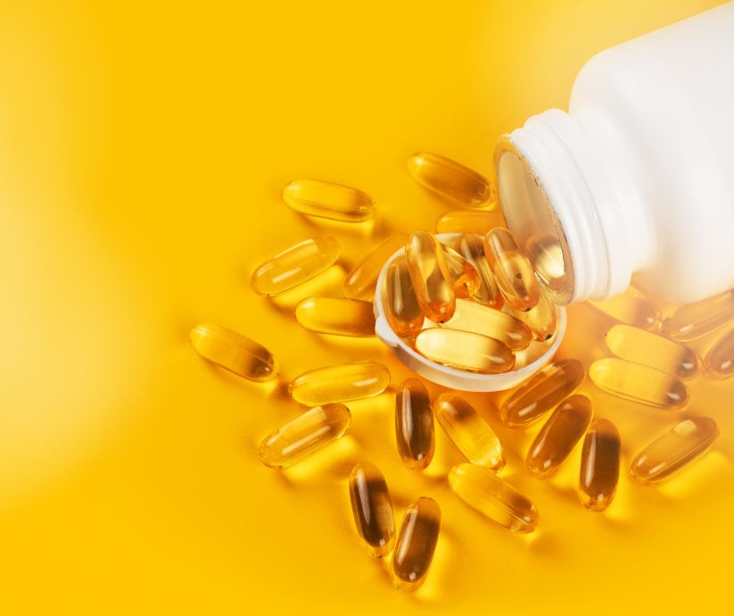 bottle of omega-3 supplements